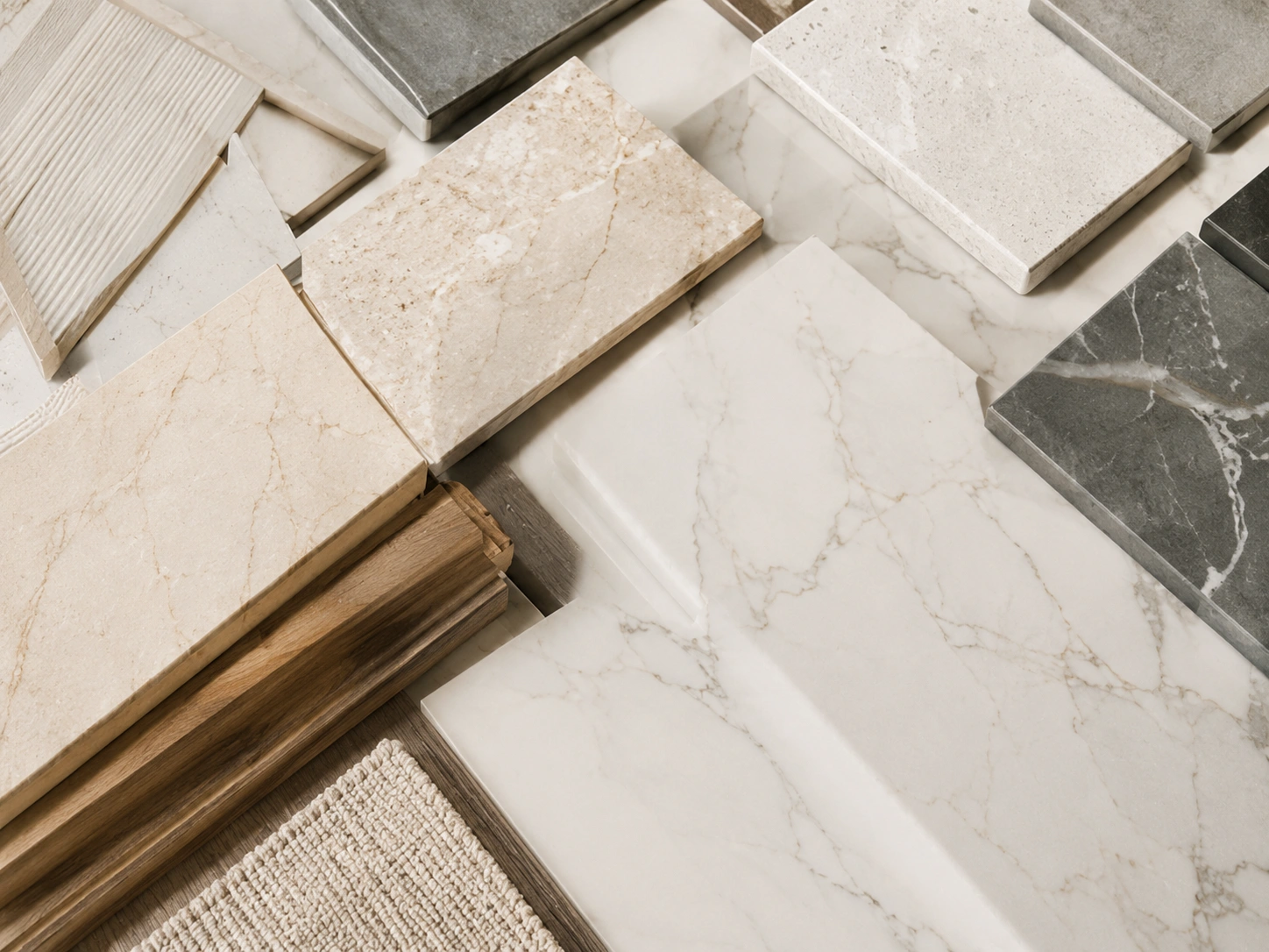 blossom quartz designer material sample moodboard