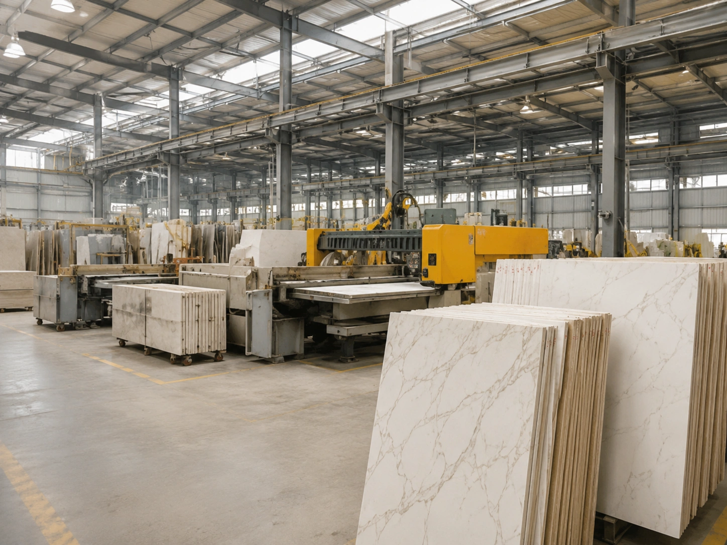 blossom quartz fabricator stone production floor