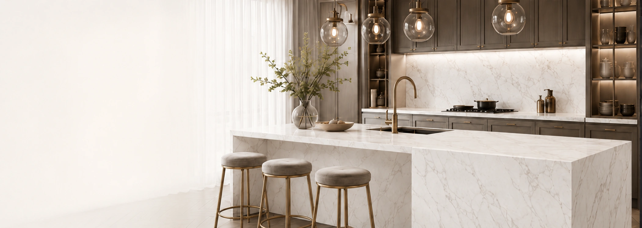 blossom quartz printed quartz kitchen island hero